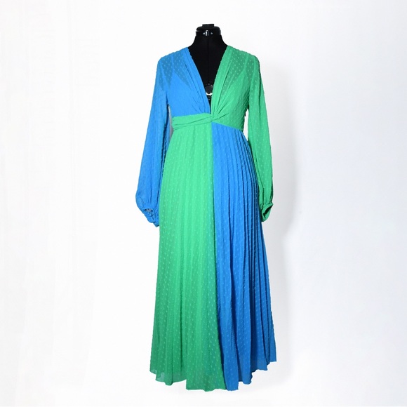 ASOS Dresses & Skirts - ASOS 70s maxi dress color block twist front pleated